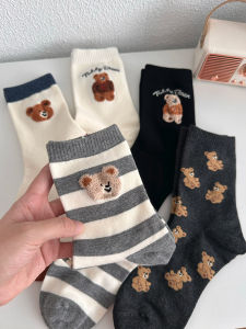 ถุงเท้าผู้หญิงผ้าฝ้ายแท้ทรงยาวลายการ์ตูนสีขาว ทรงบาง ทรงกลาง ทรงยาว ทรงปากเป็ด ทรงฤดูใบไม้ผลิและฤดูร้อน สไตล์เกาหลี