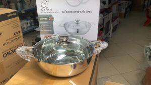 Chảo lẩu Inox cao cấp 3 đáy Orkin Thái Lan size 30cm OR-HT3 bảo hành 12 tháng