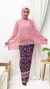 Setelan Kebaya Rinjani Brukat Warna Ada Size Jumbo LD 130CM Dan Tersedia rok Plisket