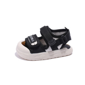 Childrens Sandals Boys Shoes Summer New Soft Bottom Anti-slip Prevent Kicking Toe Cover Beach Shoes Toddler Learning to Walk