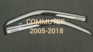 กันสาด กันลม กันสาดประตู คิ้ว คิ้วประตู สีบรอน ทรงมูเก้น รถตู้ โหม่งน้อย Toyota commuter 2005 2006 2007 2008 2009 2010 2011 2012 2013 2014 2015 2016 2017 2018 ใส่ร่วมกันได้