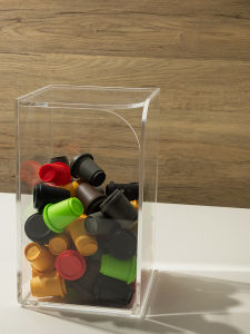 Acrylic Coffee Capsule Storage Box Handmade Flip Cover Desktop Organizer Dustproof Rectangle Snack Mask Storage Container