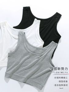 Womens Plaid Stretch Modal Ice Silk Fashion Tape Tube Top Camisole without Chest Pad Short Exposed Navel Summer