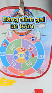 Bảng Phi Tiêu Ném Bóng Ném Vòng Bằng Băng Gai An Toàn Cho Trẻ Học Phản Xạ Học Đếm 5 in 1 Đồ Chơi Phi Tiêu Ném Vòng