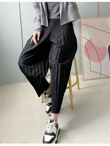 กางเกงผู้หญิงทรงหลวมเอวสูงทรงหลวมสไตล์ญี่ปุ่นฤดูใบไม้ร่วงและฤดูหนาว กางเกงขายาวทรงฮาราจูกุแบบลำลองสำหรับใส่ไปทำงาน