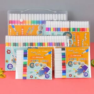 Orange LYJ Quick Drying Acrylic marker art painting DIY graffiti brush waterproof Marker Pen 丙烯马克笔