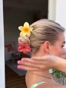 Hawaiian Colorful Flower Hair Clip Colorful Plumeria Flower Clips Hairpin Hair Accessories
