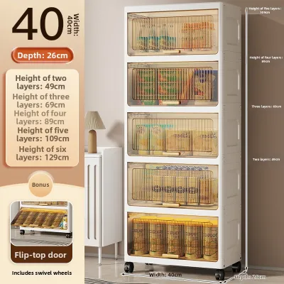 Space-Saving Narrow Multilevel Storage Cabinet