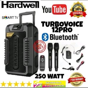 SPEAKER PORTABLE HARDWELL TURBOVOICE 12 INCH PRO 250 WATT BLUETOOTH ORIGINAL