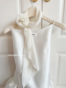 Original Design Y2K American Hot Girl Rose Flower Scarf Sweet Cool Millennium Style Women Fashion Scarf Double-Sided Other Fabric