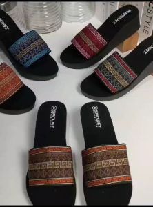 Sandal Wedges Slop Rajut Terbaru 01