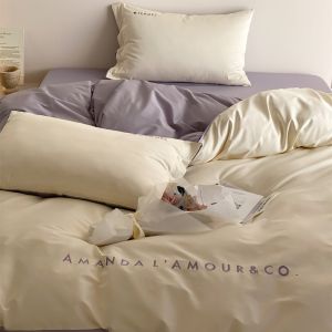Elegant Simple Long Staple Cotton Bedding Set Queen Size