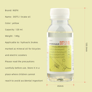 NFOX Mineral Oil DOT 5.1 Fluid 120ml/4.2oz Compatible Hydraulic Brake System Maintenance for Mountain Road Bike Electric Scooter