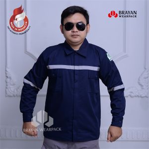 Baju Wearpack Safety Lengan Panjang Seragam Proyek Warna Dongker Polos