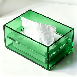 Customizable Colored Acrylic Tissue Dispenser Sturdy Recessed Cover Tissue Box Multiple Color Options Acrylic Napkin Storage Box,Custom Logo & Size Available