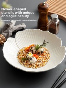 ZEROKY CLAN | Elegant White Ceramic Large Soup Plate