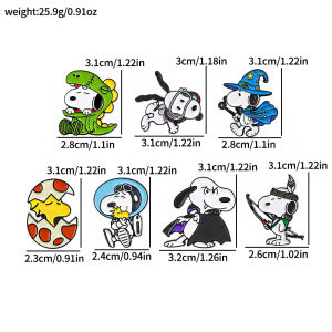 Bandai | Bộ 7 Ghim Cài Áo Hình Chó Hoạt Hình Khủng Long Phi Hành Gia Tráng Men Kim Loại Dành Cho Ba Lô Mũ Quần Áo Dành Cho Người Hâm Mộ - Trâm Cài Dễ Thương Đồ Sưu Tầm