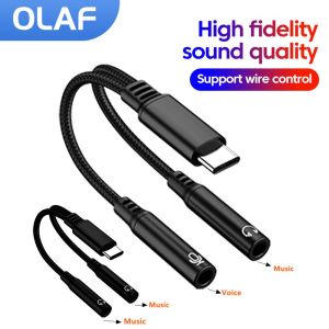 2 IN 1 Type-C to Dual 3.5mm Headphone Adapter Cable USB C to 3.5 Jack Adapter For iPhone 15 16 Audio Splitter Phone Accessories