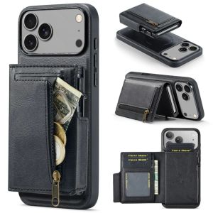 Detachable Zipper Wallet Leather Phone Case For iPhone 18 Pro Max 17 Air 16 15 14 Plus 13 12 11 For Magsafe Magnetic Back Cover