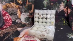 20pcs/box White Christmas ballsdecordecoration6cm 7cm Christmas ball Snowflake Christmas Balls,Christmas tree decoration JVL
