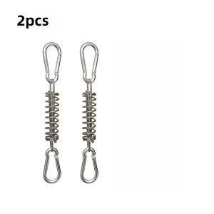 2/4/6Pcs Camping Tent Wind Rope Spring Buckle Tent Tensioner Camping Deck Pegs with Carabiner Clips Awning Tightener Fixed Hook