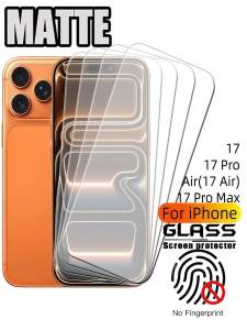 4 Pcs Matte Frosted Tempered Glass Screen Protector Compatible With IPhone 17/17Air/17Pro/17ProMax/16/15/14/13/12/11/XR/X/XS MAX