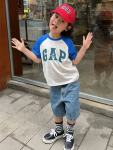 Gap | Children Short Sleeve Tshirt Cotton Logo Print Raglan