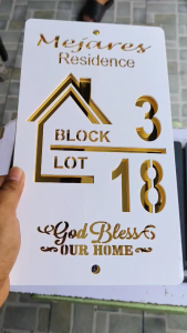 laser cut acrylic house business plate number/signage/marker