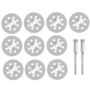 SI FANG | 12 Chiếc 22 Mm Mạ Điện Đĩa Cắt Kim Cương Lưỡi Cưa Tròn Cho Dụng Cụ Dremel Chế Biến Kim Loại Mài Mòn DIY Phụ Kiện