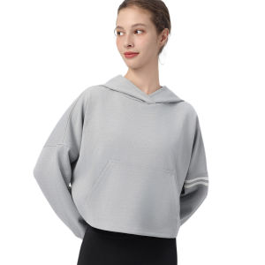 Áo nỉ có mũ cỡ lỡn cho nữ vừa rộng tập thể dục Yoga áo dài tay cho mùa thu và mùa đông