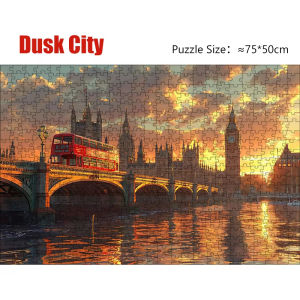 Paper Adult Jigsaw Puzzle 500 1000 Pieces Puzzle Toys Landscape Dusk City Puzzle Decorative Painting Exercise Brain Thinking
