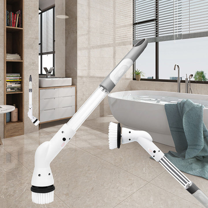 Electric Rotary Scrubber, Cordless Shower Cleaning Brush, Adjustable
