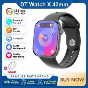For IOS DT Watch X Mini Smart Watch 1.85-inch Large Screen NFC TWS Headphones Electronic Album Video Playback Sports Smart Watch
