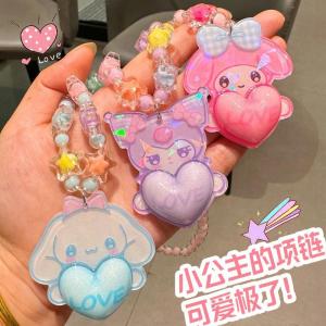 Laser Luminous Sanrio Necklace Suit Kids Cute Colorful Cartoon Bracelet Girl Gift Princess Jewelry