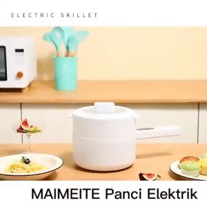 Maimeite Panci Listrik Multifungsi 2L Waktu Janji Temu Penyesuaian Api Anti Lengket Liner Nano Porselen Free Steamer