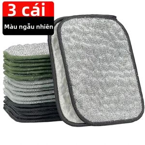 Khăn Lau Bát Đĩa Dày Hai Lớp Thân Thiện Với Môi Trường Khăn Lau Bát Đĩa Không Dầu Sợi Bông Lụa Bạc Khăn Lau Thấm Hút 12*16cm Để Lau Nhà Bếp/phòng Tắm/xe Hơi