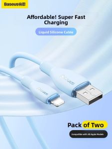 Baseus Fast Charging Silicon Cable for 16/15 2m Long Car Mounted Tablet Phone Data Transfer Usb-C to Lightning Cable