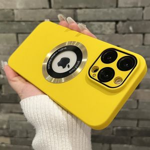 โลโก้Magsafeแม่เหล็กสําหรับiPhone 11 12 13 14 15 16 Pro MaxสีทึบสําหรับiPhone 15 Proกรณีกล้องฟิล์ม