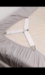 Triangle Bed Sheet Mattress Holder Grippers Fastener Clips Non-Slip Bedsheet/Topper/SofaCover Elastic Strap Adjustable