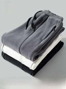 ROMON | Romon Fleece Lined Mens Sweatpants Thickened Cuffed Fleece Large Size Sports Casual Long Trousers Youthful Style Winter Wear