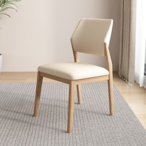 Nordic Style Solid Wood Dining Chair Soft Padded Bed Canopy Back Chair Casual Hotel Modern Simple Luxury Original Wood Wind Table Chair