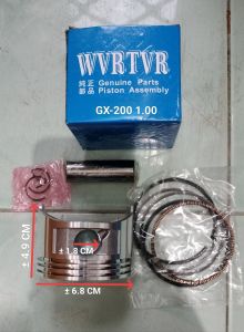 Piston Assy GX200 6.5hp Seher Komplit GX 200 6.5hp SIZE 1.00 Mesin Engine Mesin Genset 2500 WATT 3000 WATT