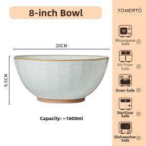 Yomerto | High-Temperature Glazed Ceramic Rice Bowl Set Small