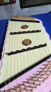 ขิมผีเสื้อ ไม้สักทอง เกรดประกวด ทำสีนมชมพู ละมุน