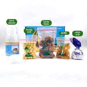 Paket Oleh Oleh Haji dan Umroh - Paket B | Kemasan Kardus / Tas - Kurma, Kismis, Kacang Arab, Coklat Arab
