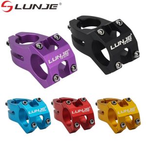 LUNJE MTB Stem 31.8x45mm High-strength Short Handlebar Stem Aluminum Alloy Bicycle Bridge Racing Downhill Road Bike Stem