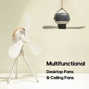 KINSCOTER 7200mAh Outdoor Camping Fan Cordless ceiling fan with warm light feature Tent Ventilator Cooler Fan Remote Control