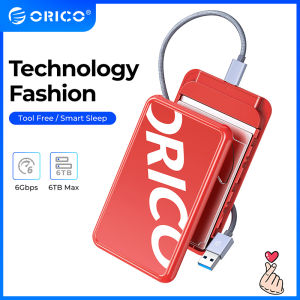 2.5 "Hard Drive Enclosure ORICO SATA To USB 3.0 Tool Free External Hard Drive Disk Case For SSD HDD 9.5 7Mm With UASP TRIM Compatible With WD Seagate Toshiba Samsung Hitachi PS4 Xbox Router