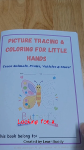 LearnBuddy Fun Picture Tracing & Coloring Book Printed Activity Booklet for Kids Aged 3+