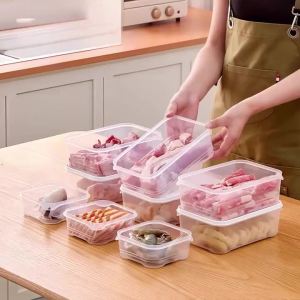 1/2/5pcs Refrigerator Storage Box Meat Vegetable Fresh-keeping Storage Box Transparent Food Preservation Boxes Kitchen Organizer